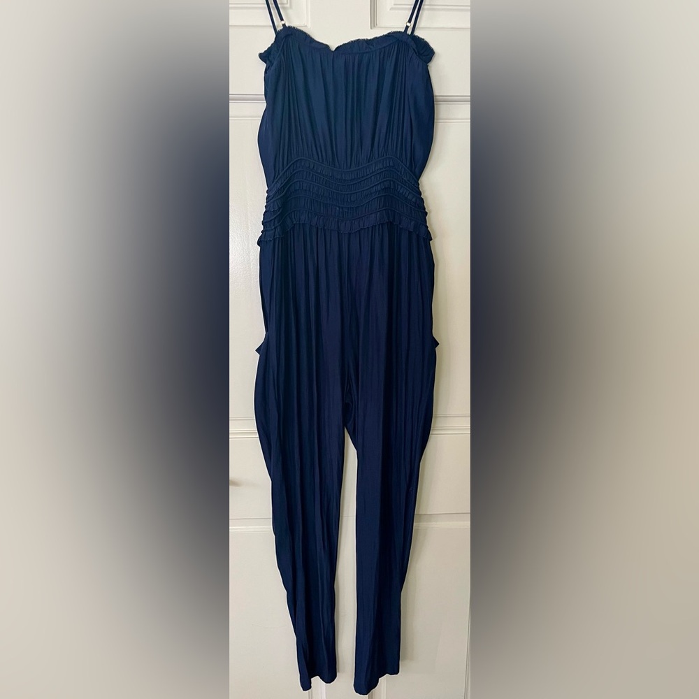 Ramy Brook Sleeveless Jumpsuit
Satin Charmeuse  
Spring Navy 
Extra Small